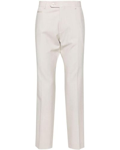 BOSS Tapered-leg textured chino trousers - Weiß