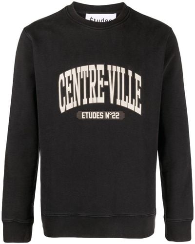 Etudes Studio Story Centre Ville Organic Cotton Sweatshirt - Black
