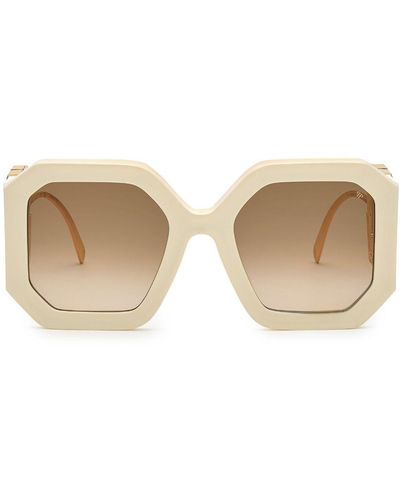 Philipp Plein Diva Oversize-frame Sunglasses - Natural