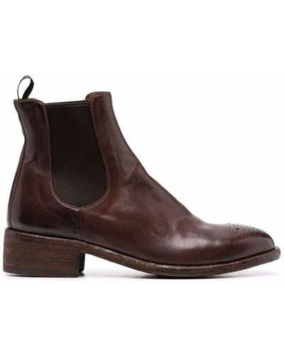 Officine Creative Leather Chelsea Boots - Brown