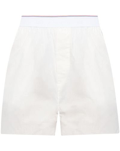 Alexander Wang Logo-waistband Cotton Shorts - White