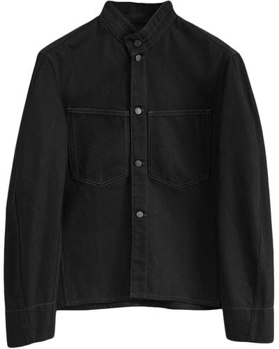 Lemaire Veste en jean à design incurvé - Noir