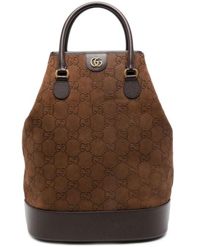 Gucci GG Suede Duffle Bag - Brown