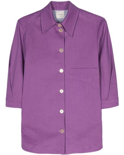 Alysi Pointed-collar Shirt - Purple