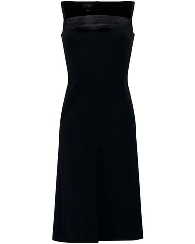 Giambattista Valli Tulle-detail Crepe Midi Dress - Black