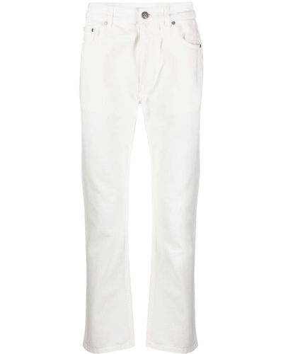 Palm Angels Gerade Jeans mit Logo-Prägung - Weiß