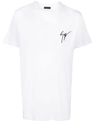 Giuseppe Zanotti Camiseta con logo estampado - Blanco