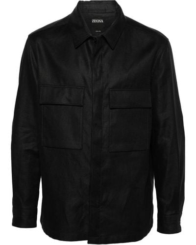 Zegna Camisa de manga larga - Negro