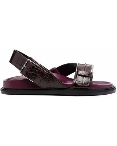 SCAROSSO Hailey Buckled Sandals - Purple
