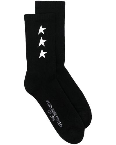 Golden Goose Ribbed Star-print Socks - Black