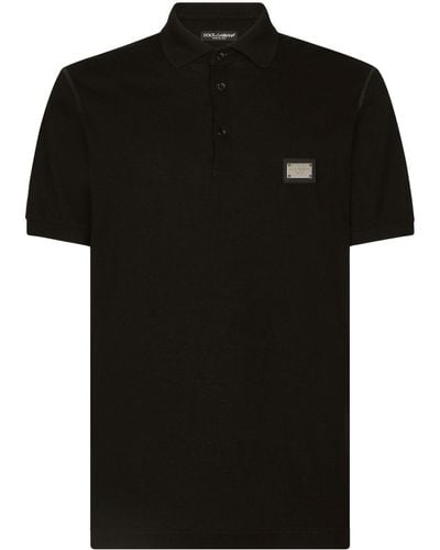 Dolce & Gabbana Polo con etiqueta del logo - Negro