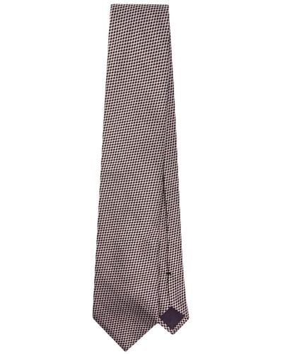Tom Ford Cravate en soie à motif géométrique brodé - Rose