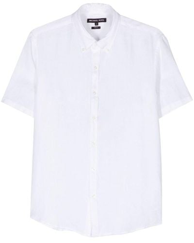 Michael Kors Kurzärmeliges Hemd aus Leinen - Weiß