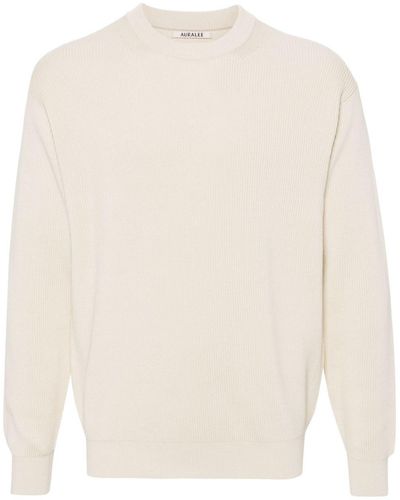 AURALEE Super Hard Twist Sweater - White