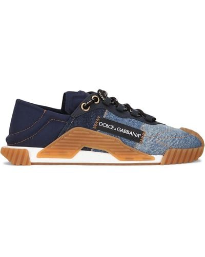 Dolce & Gabbana Sneakers NS1 slip-on in denim patchwork - Blu