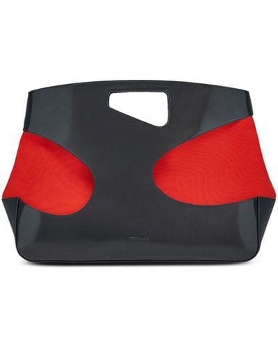 Ferragamo Cut-out Top Handle Bag - Red