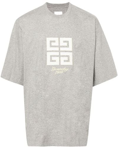Givenchy 4g-motif Cotton T-shirt - Grey