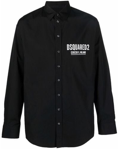 DSquared² Logo-print Cotton Shirt - Black