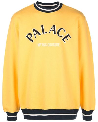 Palace Sweatshirt mit Logo-Stickerei - Gelb