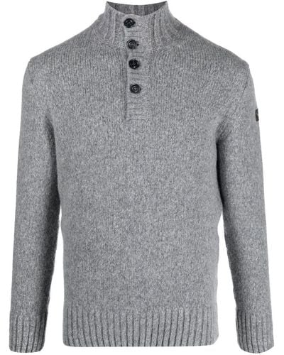Paul & Shark Virgin-wool Button-up Sweater - Grey