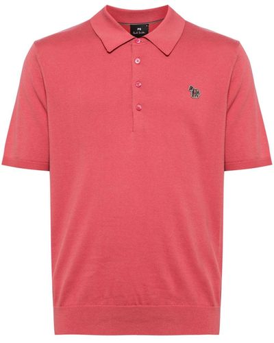 PS by Paul Smith Zebra-appliquéd Cotton Polo Shirt - Pink