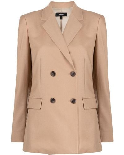 Theory Blazer Met Dubbele Rij Knopen - Naturel