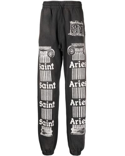 SAINT Mxxxxxx Pantalon de jogging à slogan imprimé - Noir