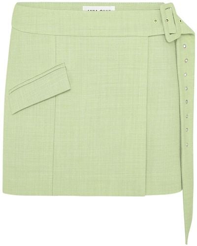 Anna Quan Emma Belted Mini Skirt - Green