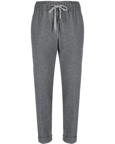 Peserico Drawstring Tapered Trousers - Grey
