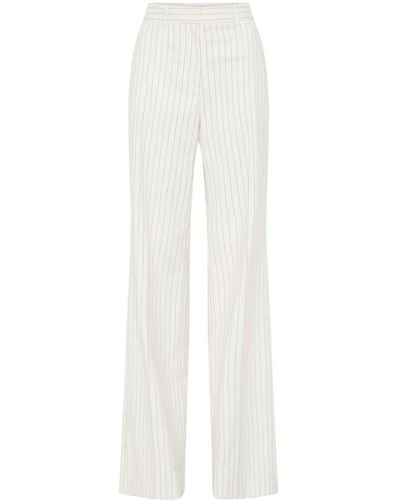 Rebecca Vallance Pantalon à fines rayures - Blanc