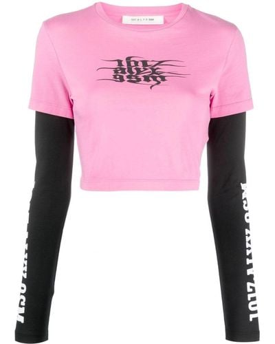 1017 ALYX 9SM T-shirt en coton à logo imprimé - Rose