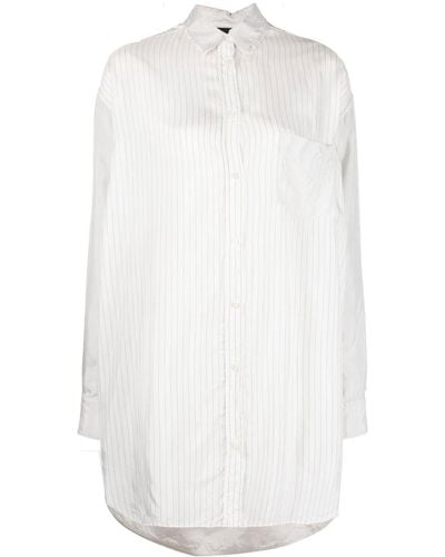 Aspesi Striped Longsleeve Blouse - White