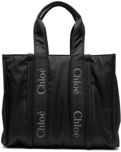 Chloé Grand sac cabas Woody - Noir