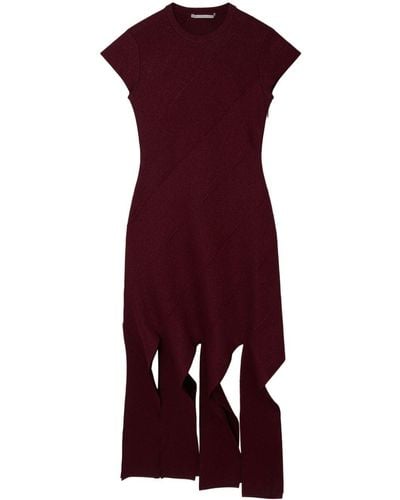 Stella McCartney Lurex Ribbed-knit Midi Dress - Brown