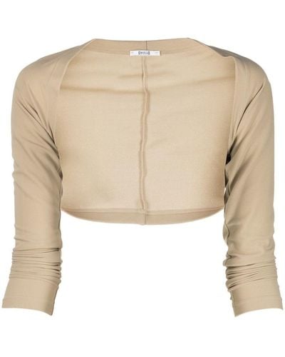 Wolford The Shrug Cropped Jersey Top - Natural