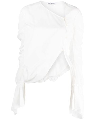 Acne Studios Blusa asimétrica con diseño drapeado - Blanco