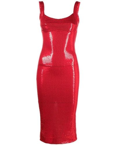 Atu Body Couture Sequinned Bodycon Midi Dress - Red