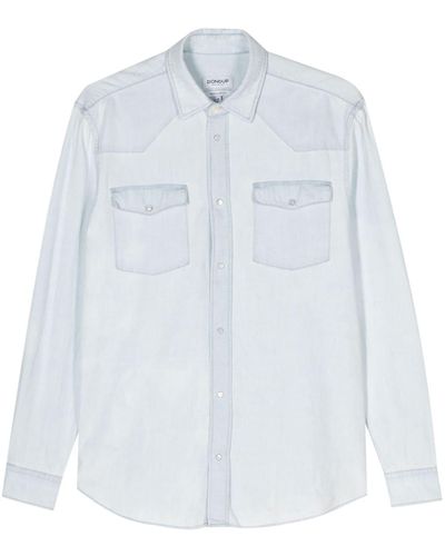 Dondup Camisa vaquera con botones de presión - Blanco