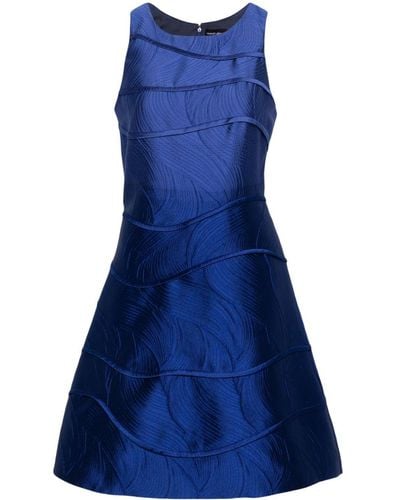 Giorgio Armani テクスチャード ノースリーブドレス - ブルー