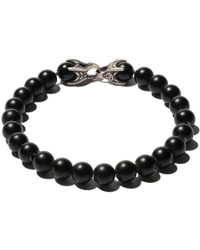 David Yurman Sterling Silver Spiritual Beads Onyx Bracelet - Black