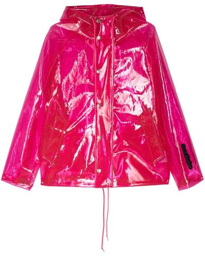 Acne Studios Chaqueta translúcida con capucha - Rojo