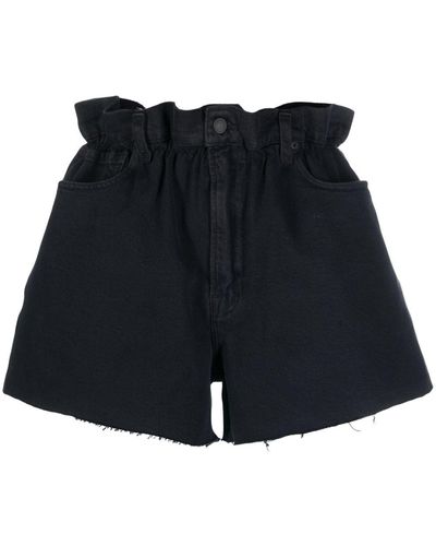 GOOD AMERICAN Paperbag-waist Denim Shorts - Blue