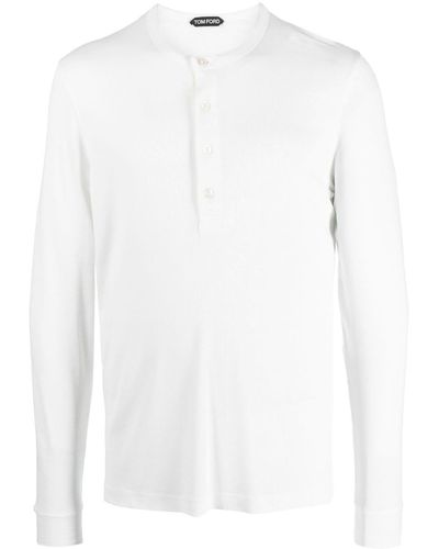 Tom Ford T-shirt Serafine a maniche lunghe - Bianco