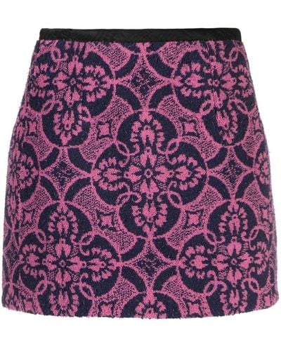 Marine Serre Rok Met Jacquard - Paars