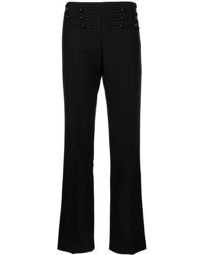 Stella McCartney Pantalones con diseño bordado - Negro