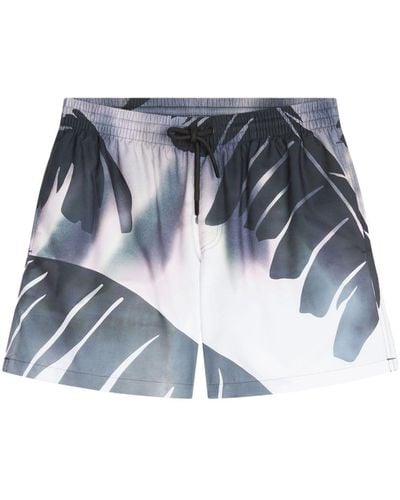 Dries Van Noten Palm-printed swim shorts - Blau