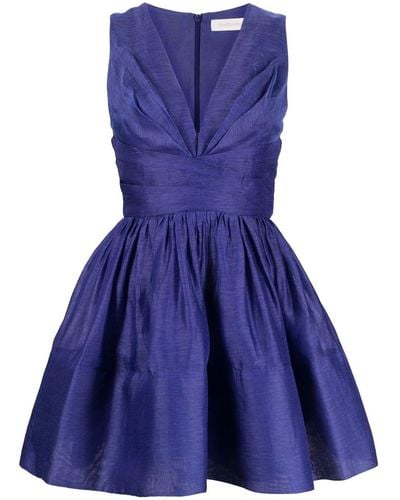 Zimmermann Mini-jurk Met V-hals - Blauw