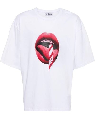 Fiorucci Mouth Graphic-print Cotton T-shirt - White