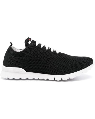 Kiton Logo-embroidered Knitted Trainers - Black