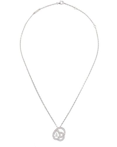Boucheron 18kt White Gold Diamond Pendant Necklace - Metallic